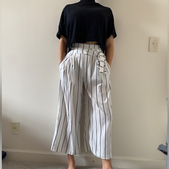 Zara black and white wide legged pants - Picture 4 of 4